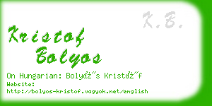 kristof bolyos business card